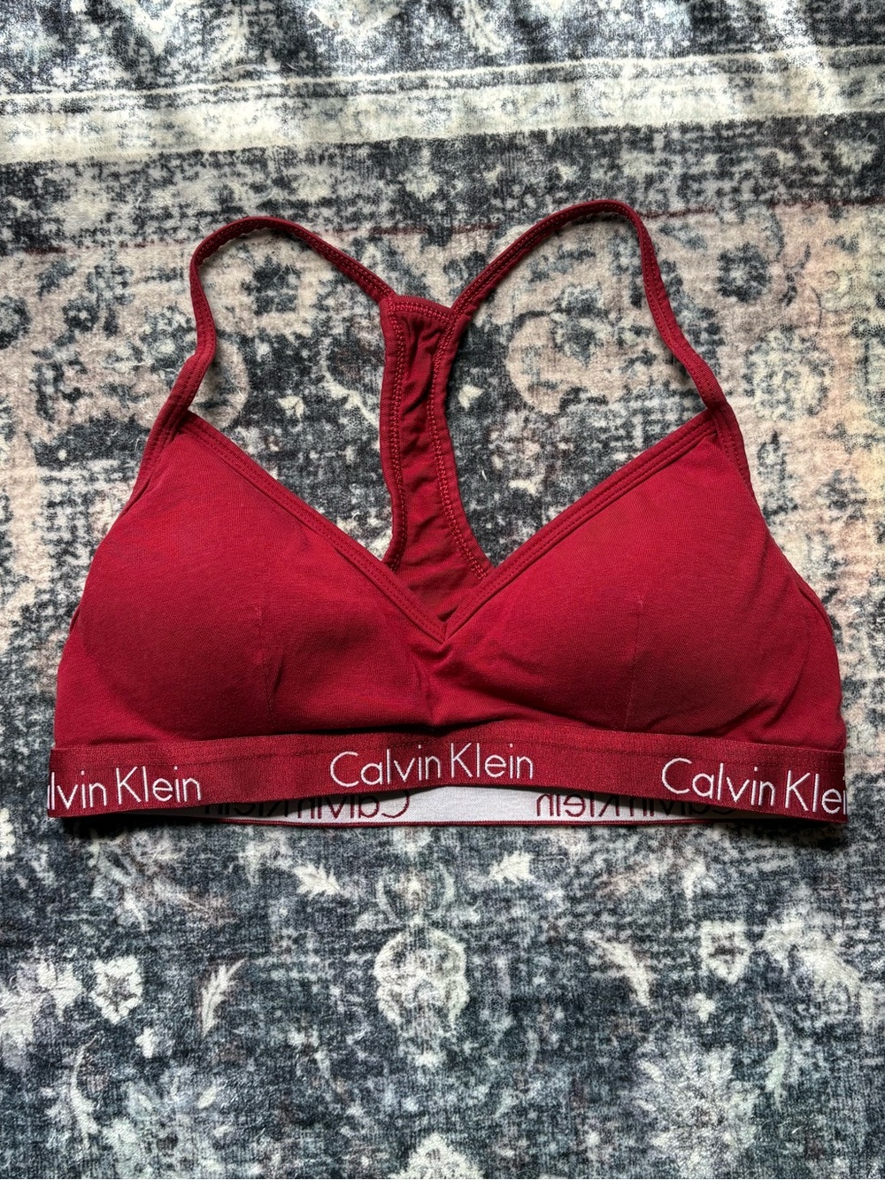 calvin klein red sports bralette
